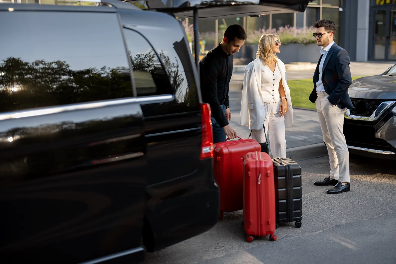 Chauffeur welcoming a guest at Vienna Airport