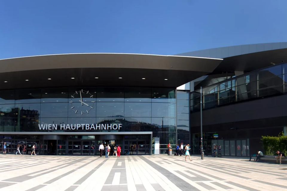 Eingang des Wiener Hauptbahnhofs